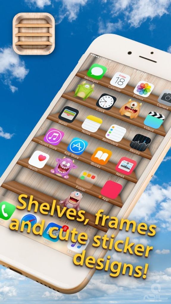 Top Shelves Wallpaper – Home Screen Backgrounds with Shelf, Frame and Sticker Decorations