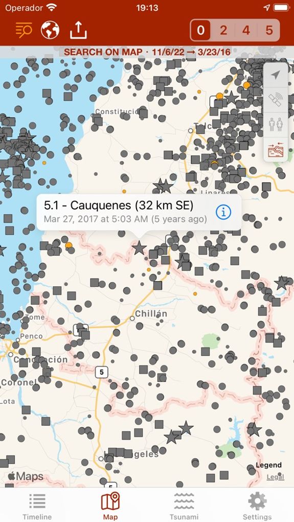 Earthquake - alerts and map