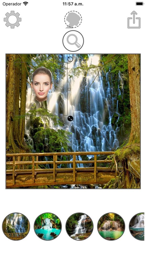 Waterfall photo frames with cut and paste montage