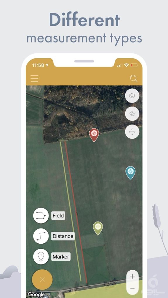 GPS Fields Area Measure Map