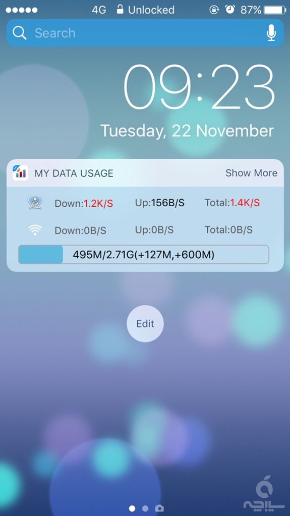 My Data Usage- Cellular Widget