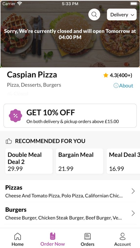 Caspian Pizza Yardley