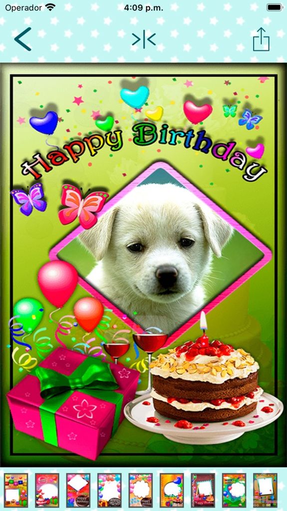 Happy birthday frames to create cards with photos