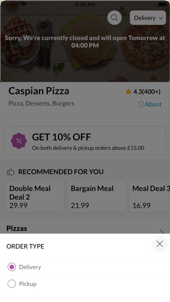 Caspian Pizza Yardley