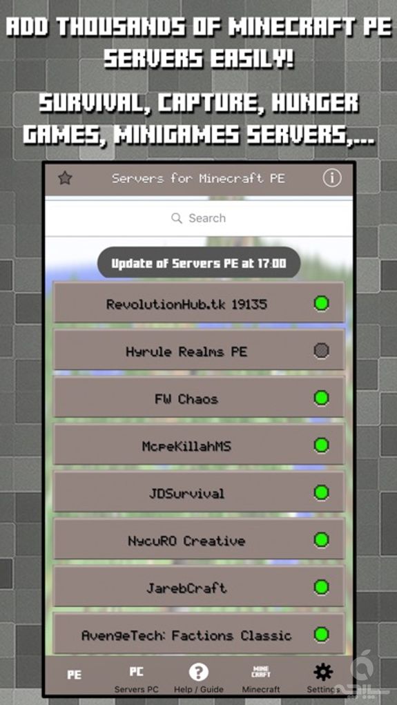 Multiplayer Servers for Minecraft PE & PC w Mods