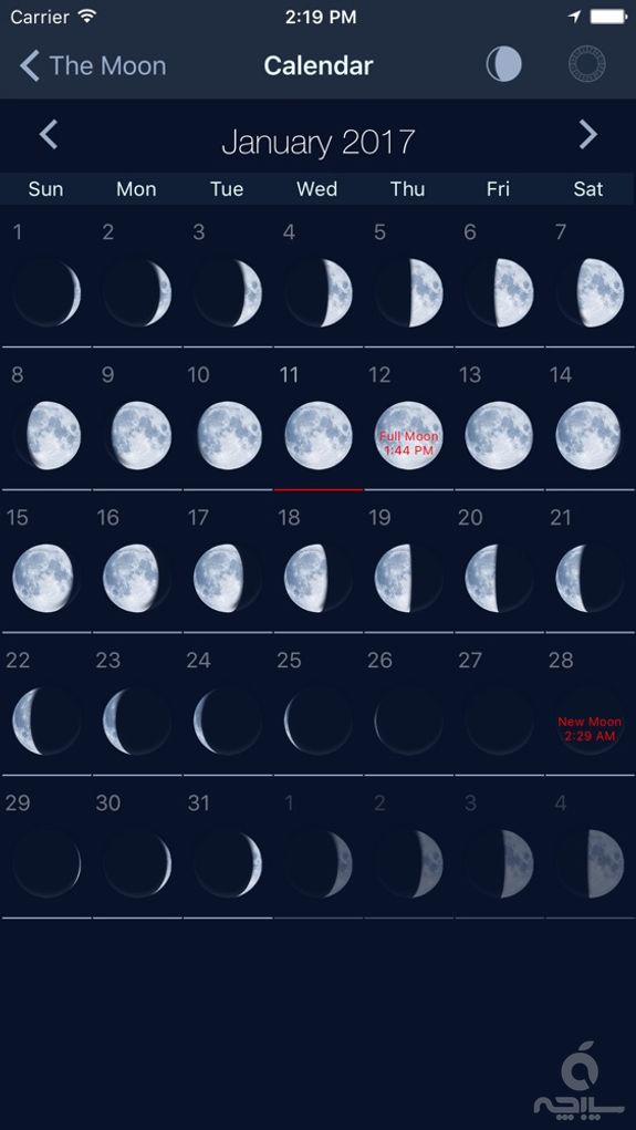 The Moon: Calendar Moon Phases