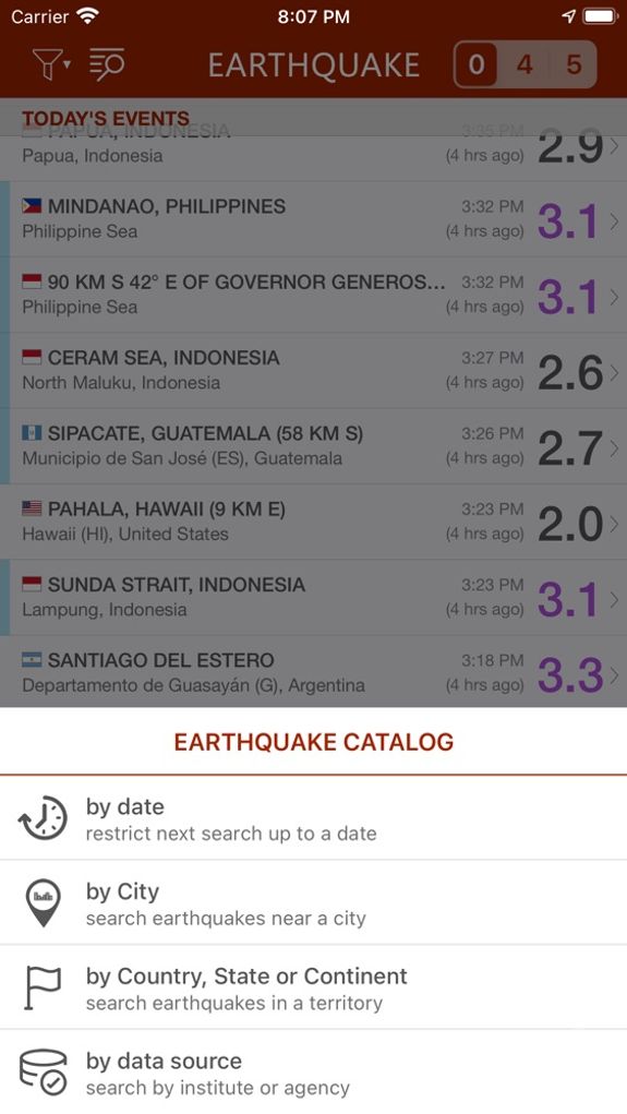 Earthquake - alerts and map