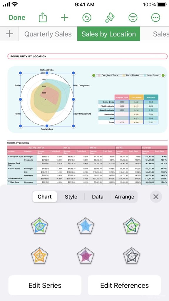 رسم جدول با Numbers