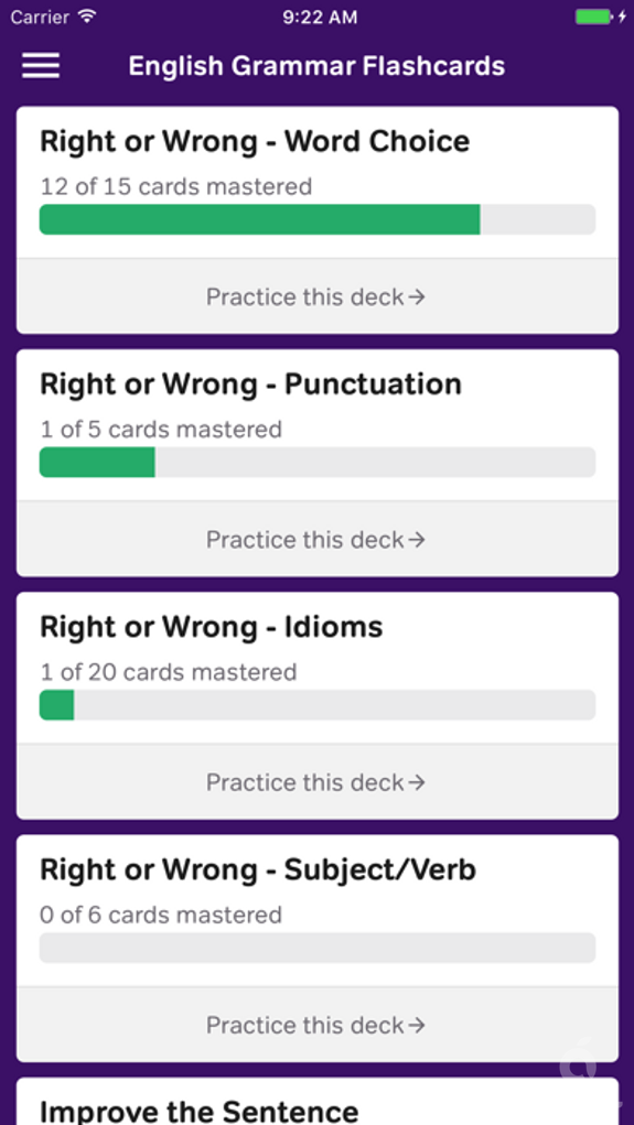 English Grammar Flashcards