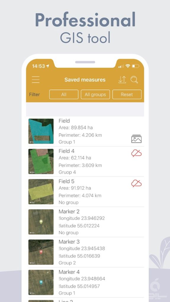 GPS Fields Area Measure Map