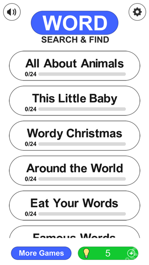 Word Search and Find - Search for Animals, Baby Names, Christmas, Food and more!