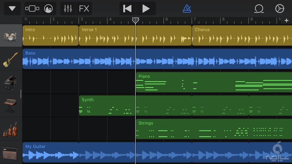 آهنگ سازی و نواختن با GarageBand