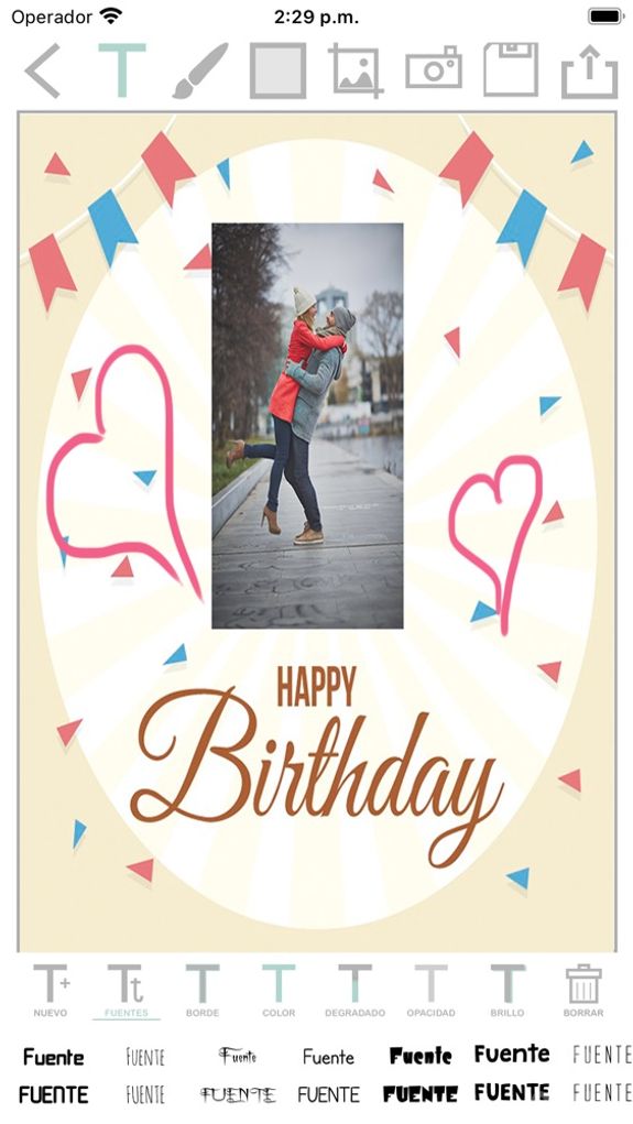 Create birthday cards - edit and design postcards