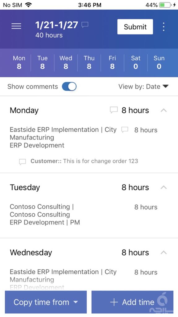 Dynamics 365 Project Timesheet