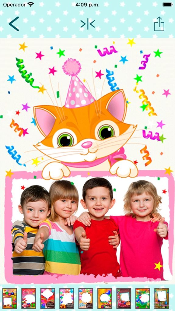 Happy birthday frames to create cards with photos