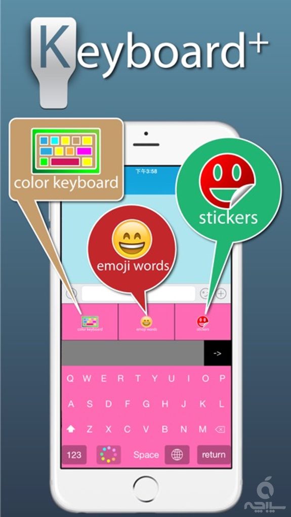 Keyboard+ iOS8 -Color Stickers Keyboards, Emoji Words Maker