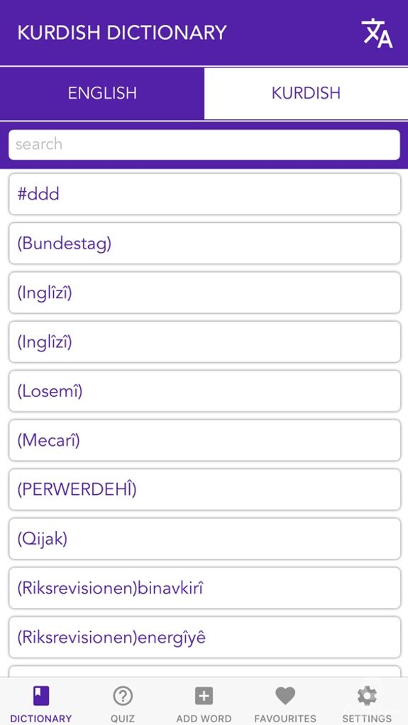 Kurdish Dictionary - Behdini