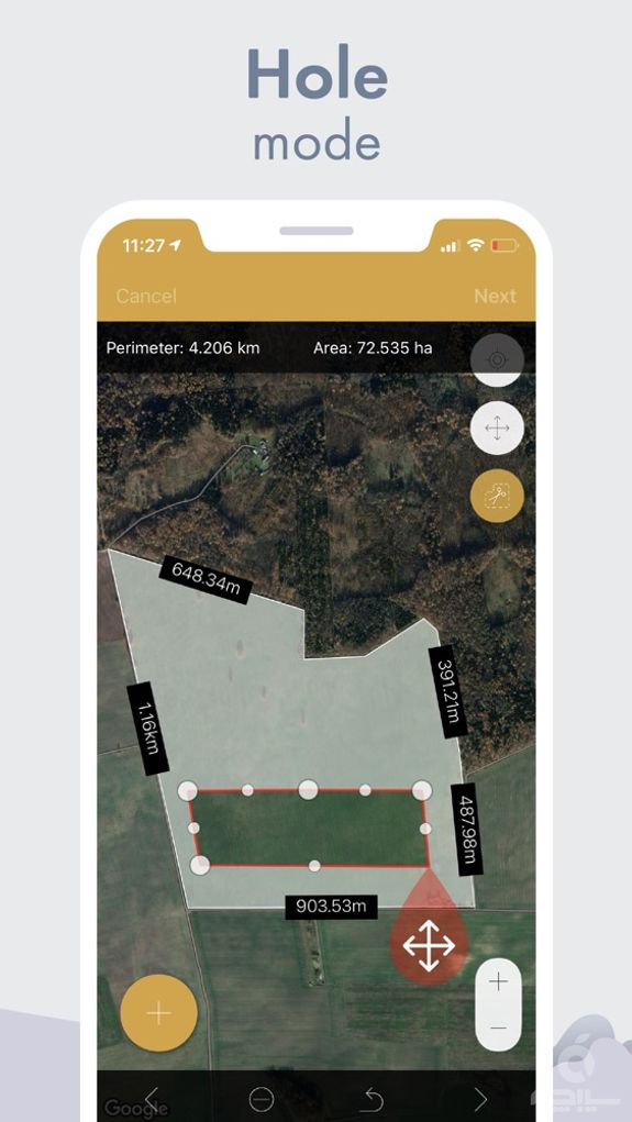 GPS Fields Area Measure Map