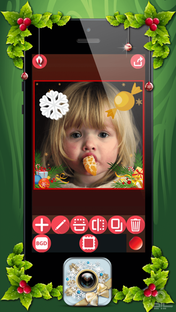 Christmas Photo Frames Edit.or with Xmas Sticker.s