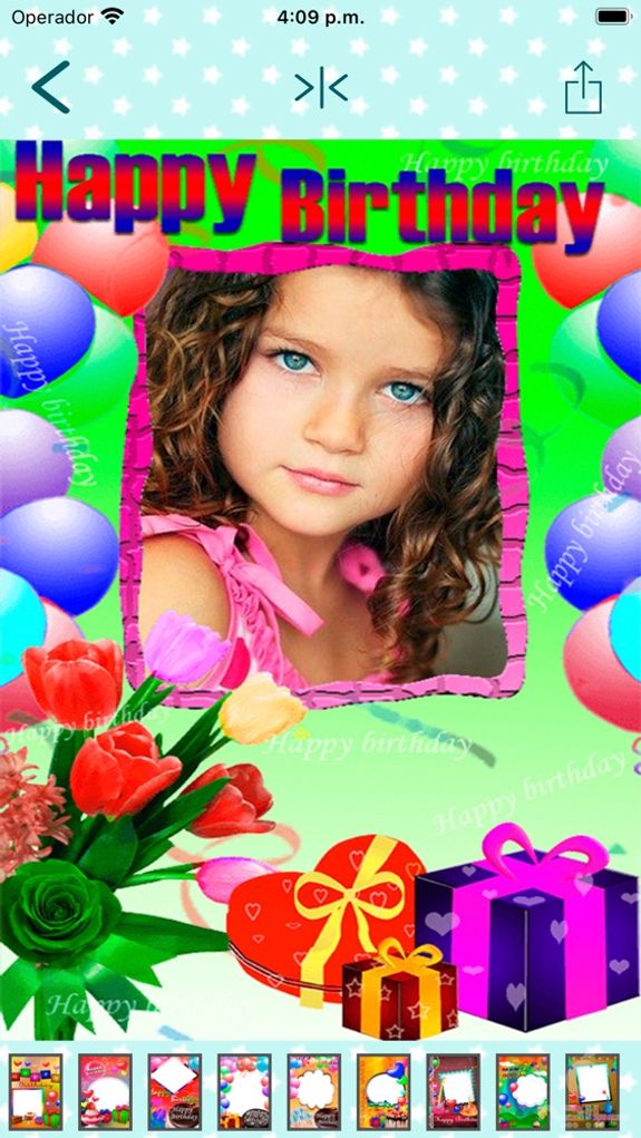 Happy birthday frames to create cards with photos