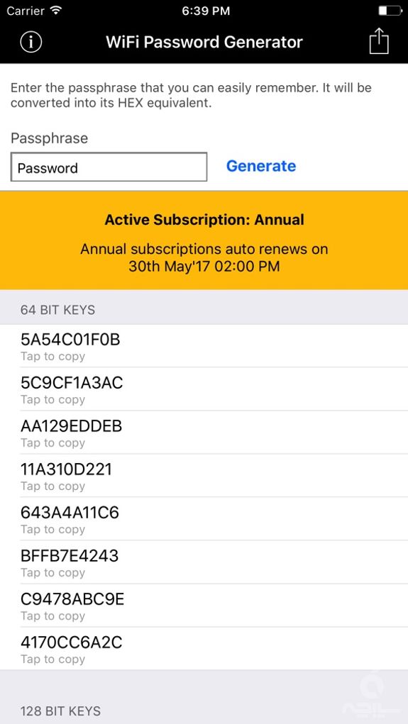 Wifi Password Gen - WEP Keys