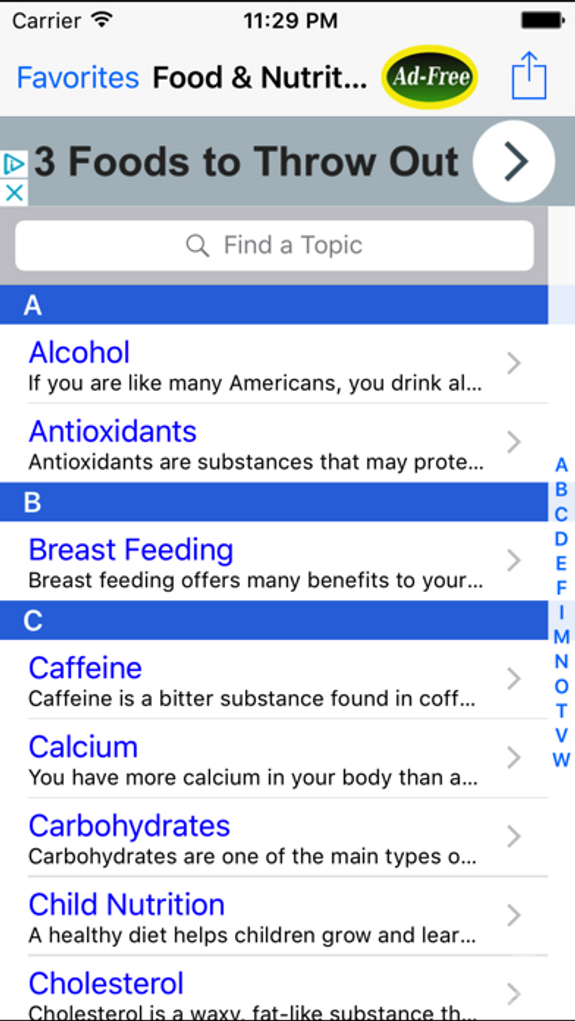 Food & Nutrition: Healthy Facts and Tips App