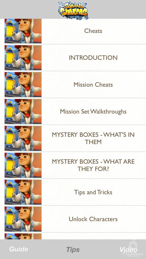 Cheats & Tips, Video & Guide for Subway Surfers Game.