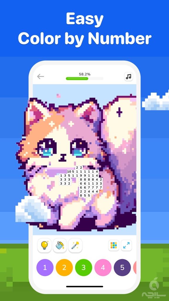 Pixel Color by Number Game