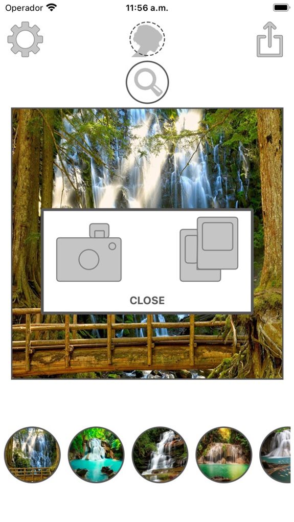 Waterfall photo frames with cut and paste montage