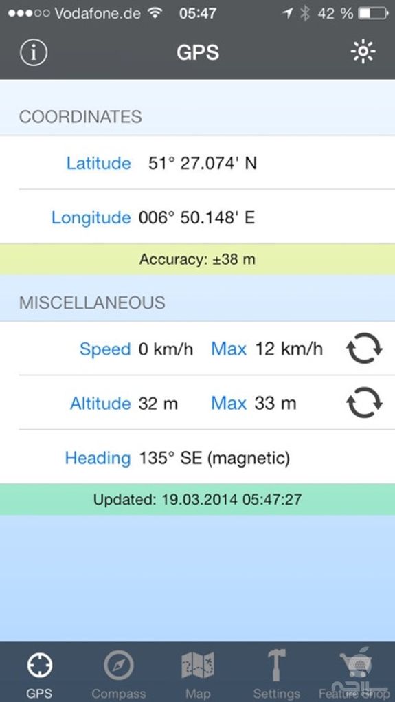 GPS & Maps: Track Coordinates, Compass + Waypoints