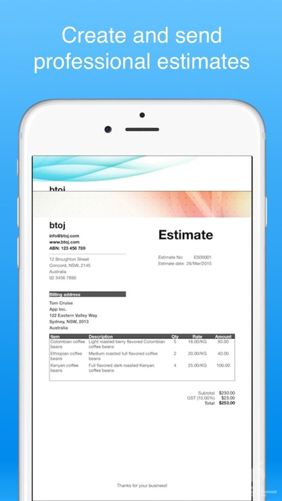 Job Estimate Maker - Invoice +