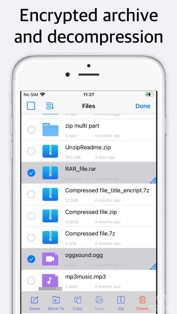 Unzip - zip file opener