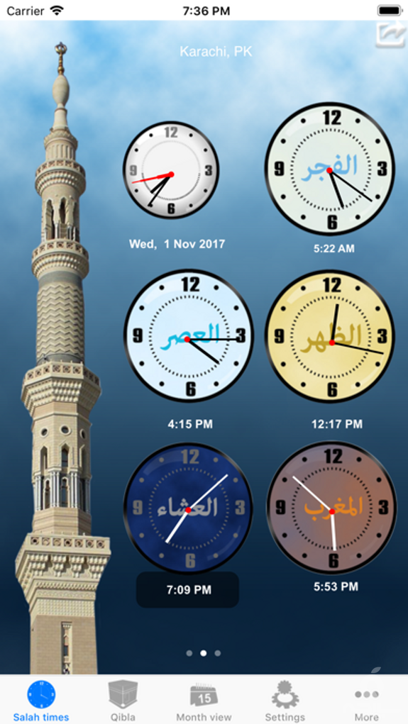 Salah Clock, Prayer & Qibla