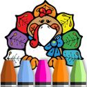 Happy Thanksgiving Greeting Coloring Book - Learn to Painting Cartoon Character For Kids