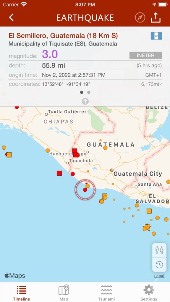 Earthquake - alerts and map