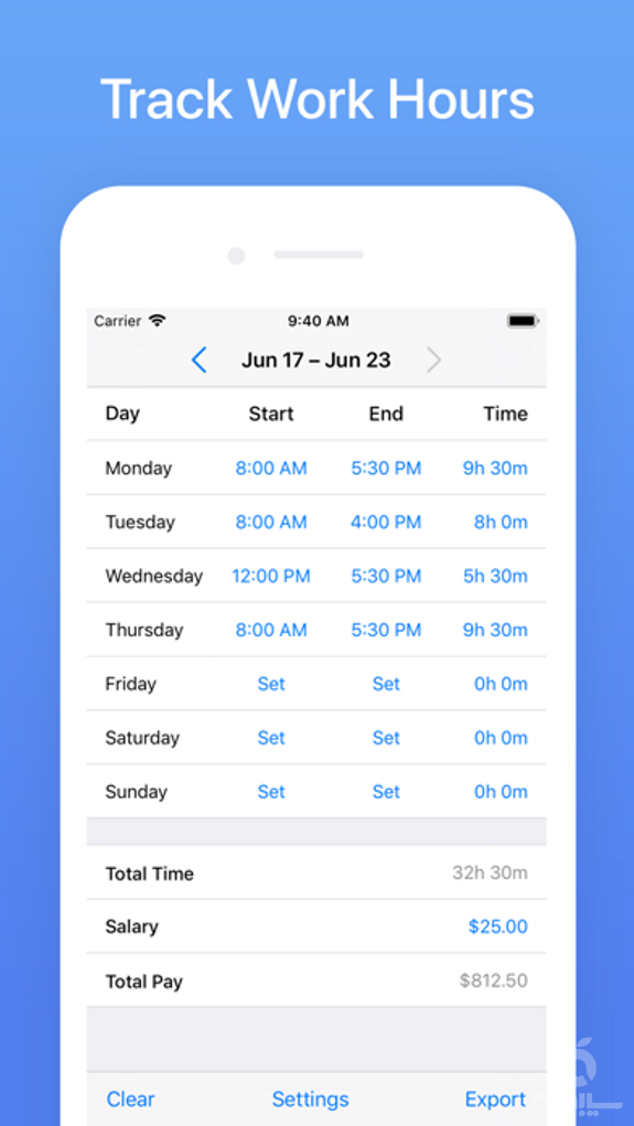 Hours Tracker: Time Calculator