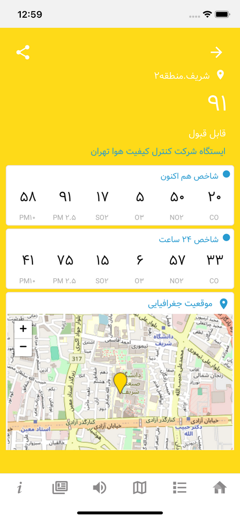 کیفیت هوای تهران