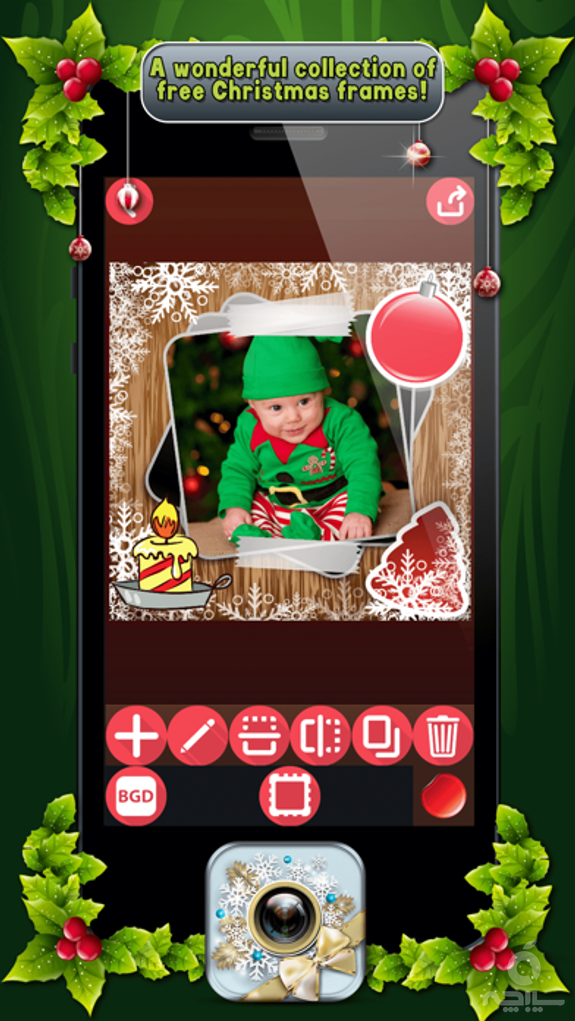 Christmas Photo Frames Edit.or with Xmas Sticker.s