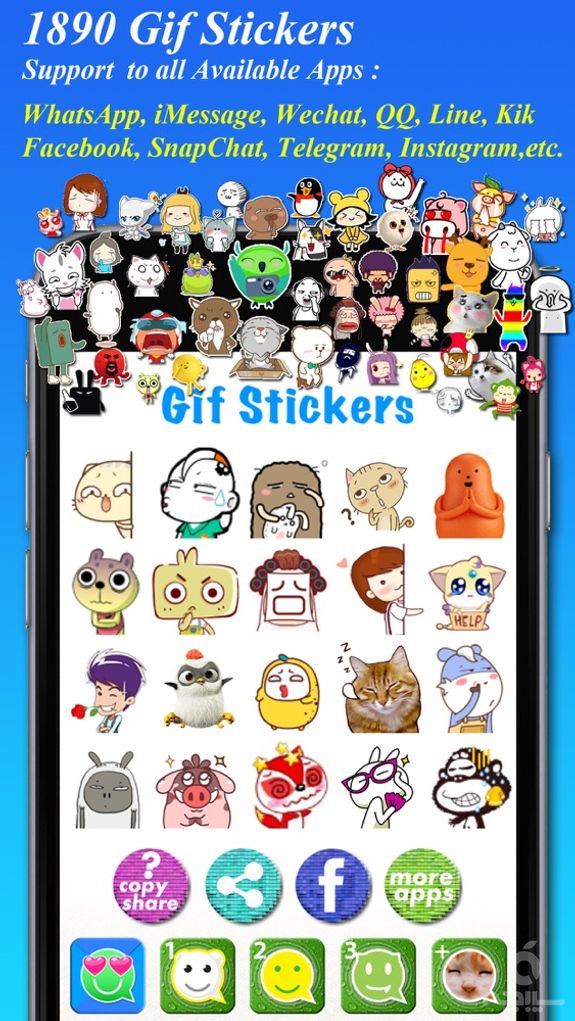 Gif Stickers for WhatsApp & Social Messenger