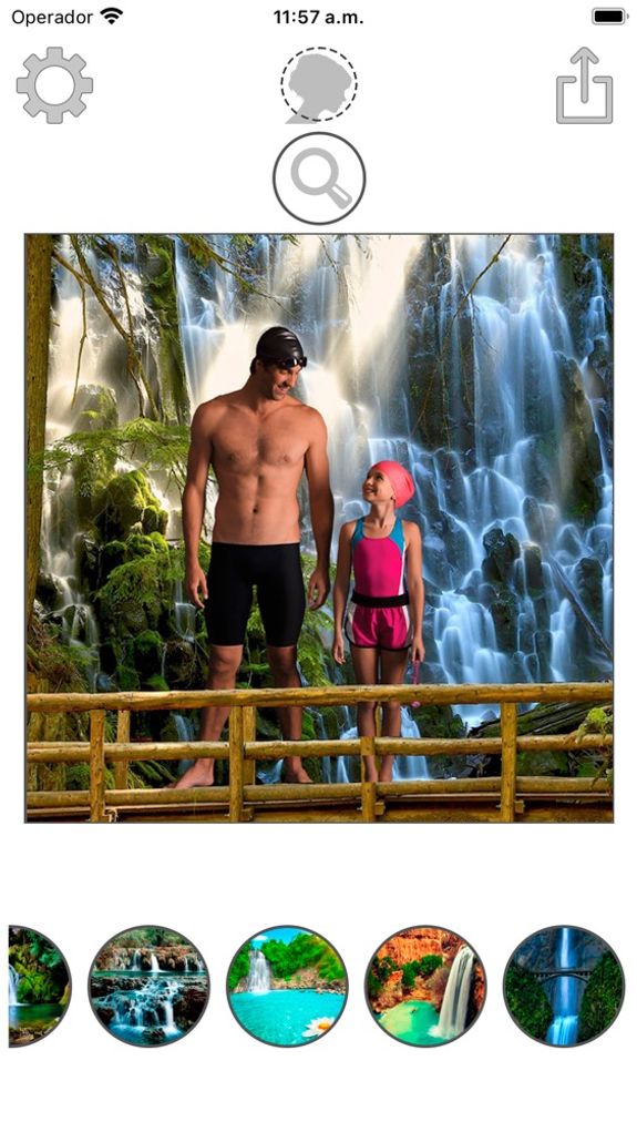 Waterfall photo frames with cut and paste montage