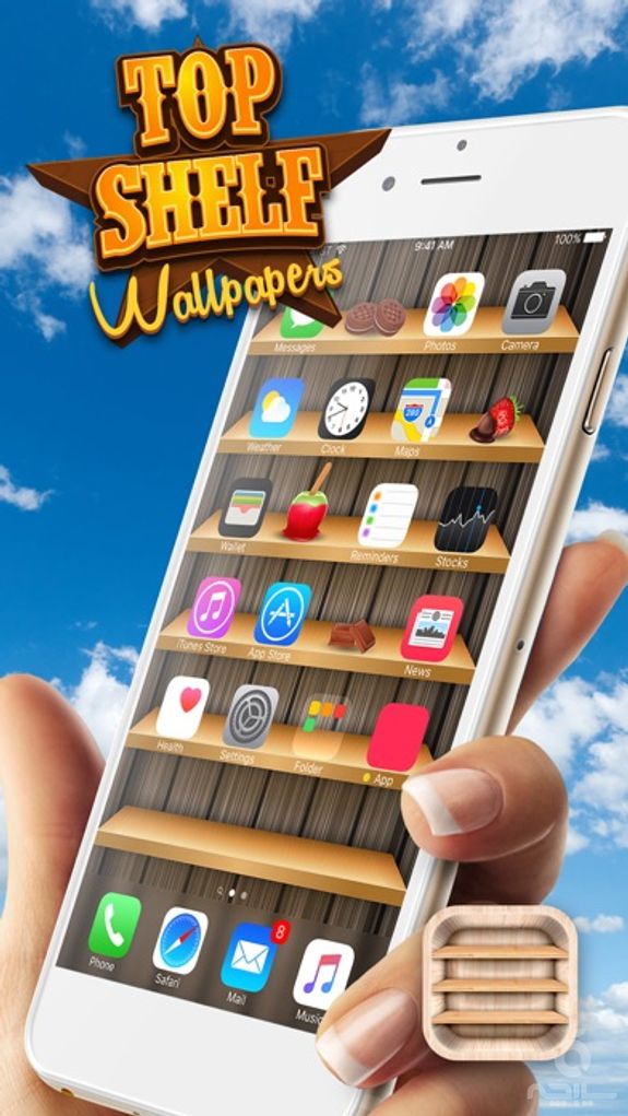 Top Shelves Wallpaper – Home Screen Backgrounds with Shelf, Frame and Sticker Decorations